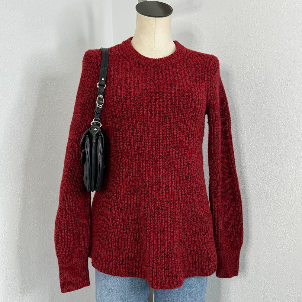 Athleta Wool Blend Sierra Crew Sweater Red Size Small